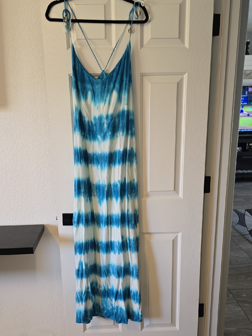 Shore Blue and White Tie-Dye Maxi Dress Sz Sm Nwt